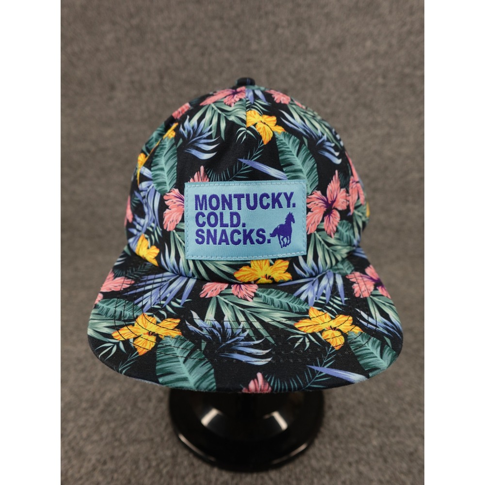 Montucky Cold Snacks Snapback Hat Unisex OSFM Black Tropical Floral Brist Mfg
